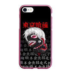 Чехол iPhone 7/8 матовый TOKYO GHOUL ТОКИЙСКИЙ ГУЛЬ, цвет: 3D-малиновый