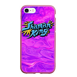 Чехол iPhone 7/8 матовый Шаман Кинг, цвет: 3D-малиновый