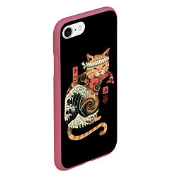 Чехол iPhone 7/8 матовый Cat Wave, цвет: 3D-малиновый — фото 2