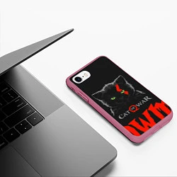 Чехол iPhone 7/8 матовый Cat of war, цвет: 3D-малиновый — фото 2