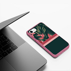 Чехол iPhone 7/8 матовый Лилии, цвет: 3D-малиновый — фото 2