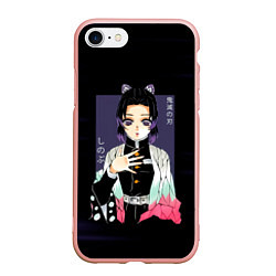 Чехол iPhone 7/8 матовый Шинобу Кочо Kimetsu no Yaiba, цвет: 3D-светло-розовый