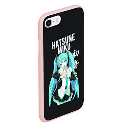 Чехол iPhone 7/8 матовый Hatsune Miku Хацунэ Мику, цвет: 3D-светло-розовый — фото 2