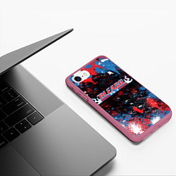 Чехол iPhone 7/8 матовый BLEACH LOGO БЛИЧ, цвет: 3D-малиновый — фото 2