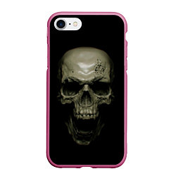 Чехол iPhone 7/8 матовый SKULL, цвет: 3D-малиновый