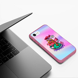 Чехол iPhone 7/8 матовый Совместимость замка и ключа, цвет: 3D-малиновый — фото 2