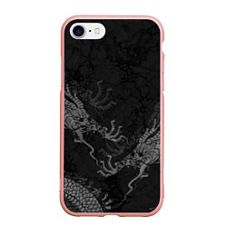 Чехол iPhone 7/8 матовый Chinese Dragons, цвет: 3D-светло-розовый