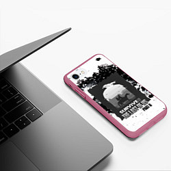 Чехол iPhone 7/8 матовый The Last of US SURVIVE, цвет: 3D-малиновый — фото 2