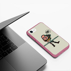 Чехол iPhone 7/8 матовый Бунтарка Нико, цвет: 3D-малиновый — фото 2