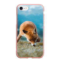 Чехол iPhone 7/8 матовый Милая лисичка, цвет: 3D-светло-розовый