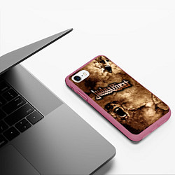 Чехол iPhone 7/8 матовый JUDAS PRIEST SCREAM, цвет: 3D-малиновый — фото 2