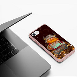 Чехол iPhone 7/8 матовый Valheim мультяшный викинг, цвет: 3D-светло-розовый — фото 2