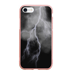 Чехол iPhone 7/8 матовый Гроза, цвет: 3D-светло-розовый