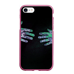 Чехол iPhone 7/8 матовый HANDS, цвет: 3D-малиновый