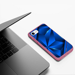 Чехол iPhone 7/8 матовый 3D абстрактные фигуры BLUE, цвет: 3D-малиновый — фото 2