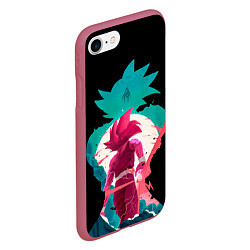 Чехол iPhone 7/8 матовый Goku boys, цвет: 3D-малиновый — фото 2