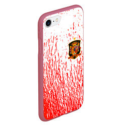 Чехол iPhone 7/8 матовый Сборная Испании, цвет: 3D-малиновый — фото 2