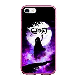 Чехол iPhone 7/8 матовый Demon Slayer: Kimetsu no Yaiba, цвет: 3D-малиновый