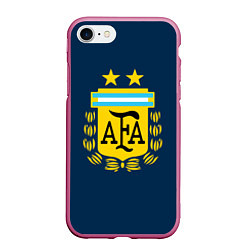 Чехол iPhone 7/8 матовый Сборная Аргентины, цвет: 3D-малиновый