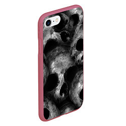 Чехол iPhone 7/8 матовый Груда черепов, цвет: 3D-малиновый — фото 2