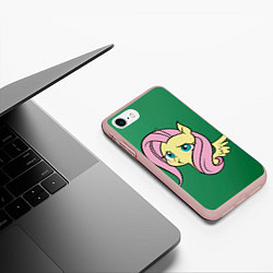 Чехол iPhone 7/8 матовый Милая Флаттершайн, цвет: 3D-светло-розовый — фото 2