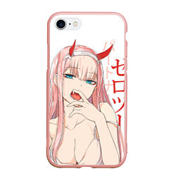 Чехол iPhone 7/8 матовый Darling in the Franxx Zero Two, цвет: 3D-светло-розовый