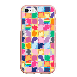Чехол iPhone 7/8 матовый Команда пони, цвет: 3D-светло-розовый