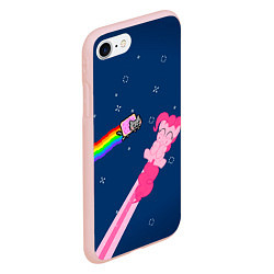 Чехол iPhone 7/8 матовый Nyan cat x Pony, цвет: 3D-светло-розовый — фото 2