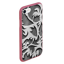 Чехол iPhone 7/8 матовый Монохромный узор, цвет: 3D-малиновый — фото 2