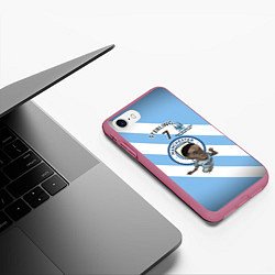 Чехол iPhone 7/8 матовый Рахим Стерлинг МанСити, цвет: 3D-малиновый — фото 2