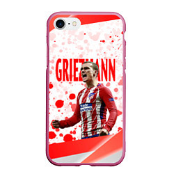 Чехол iPhone 7/8 матовый Антуан Гризманн Antoine Griezmann спина Z, цвет: 3D-малиновый