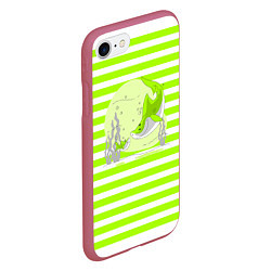 Чехол iPhone 7/8 матовый Акула, цвет: 3D-малиновый — фото 2