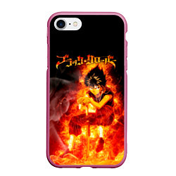 Чехол iPhone 7/8 матовый Юно в огне Чёрный клевер, цвет: 3D-малиновый