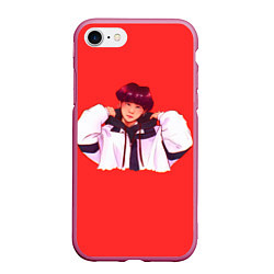 Чехол iPhone 7/8 матовый Suga Red, цвет: 3D-малиновый