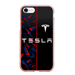 Чехол iPhone 7/8 матовый TESLA MOTORS ТЕСЛА, цвет: 3D-светло-розовый