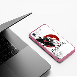 Чехол iPhone 7/8 матовый Черный Аста демон Чёрный клевер, цвет: 3D-малиновый — фото 2