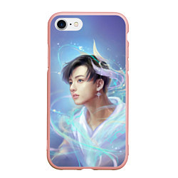 Чехол iPhone 7/8 матовый Jeon BTS, цвет: 3D-светло-розовый