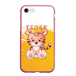Чехол iPhone 7/8 матовый Tiger, цвет: 3D-малиновый