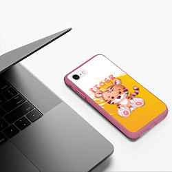 Чехол iPhone 7/8 матовый Tiger, цвет: 3D-малиновый — фото 2