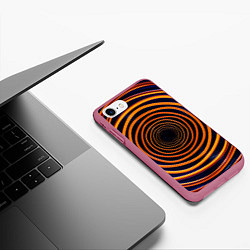 Чехол iPhone 7/8 матовый Круги неоновые, цвет: 3D-малиновый — фото 2