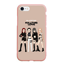 Чехол iPhone 7/8 матовый Kill this love, цвет: 3D-светло-розовый