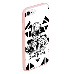 Чехол iPhone 7/8 матовый Five Finger Death Punch, цвет: 3D-светло-розовый — фото 2