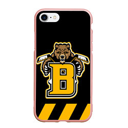 Чехол iPhone 7/8 матовый BOSTON BRUINS, цвет: 3D-светло-розовый