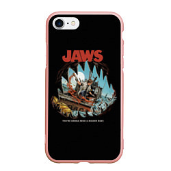 Чехол iPhone 7/8 матовый Jaws cinema, цвет: 3D-светло-розовый