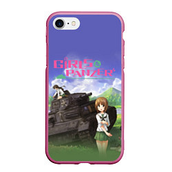 Чехол iPhone 7/8 матовый Девушки и танки Girls und Panzer Z, цвет: 3D-малиновый