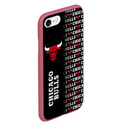 Чехол iPhone 7/8 матовый CHICAGO BULLS 7, цвет: 3D-малиновый — фото 2