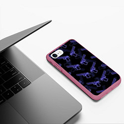 Чехол iPhone 7/8 матовый Desert Eagle, цвет: 3D-малиновый — фото 2