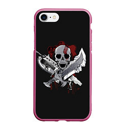 Чехол iPhone 7/8 матовый Gears of war, цвет: 3D-малиновый