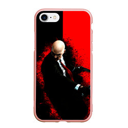 Чехол iPhone 7/8 матовый Hitman splash, цвет: 3D-светло-розовый