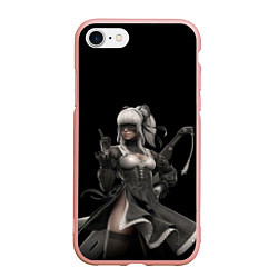 Чехол iPhone 7/8 матовый Nier: Automata, цвет: 3D-светло-розовый